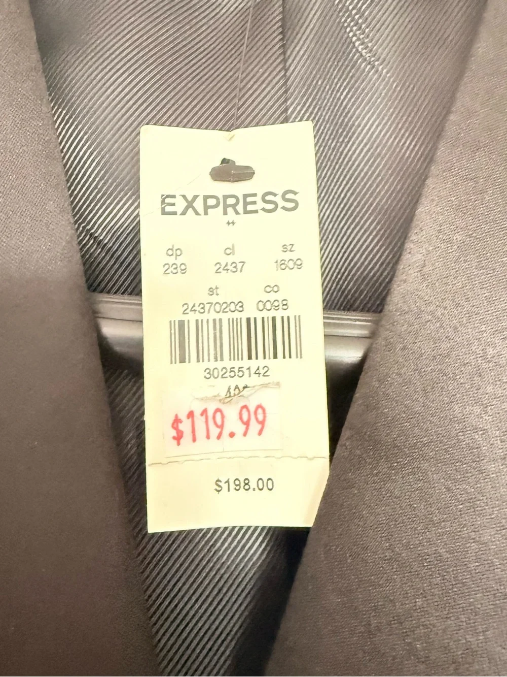 Express Men's Black Diamond-Pattern Satin Shawl Lapel Blazer